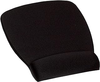 Antimicrobial Foam Mouse Pad with Wrist Rest, 8.62 x 6.75, Black