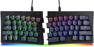 BAROCCOMiSTEL MiSTEL MD600 Alpha BT RGB, Split Keyboard, Ergonomic Mechanical Keyboard, 60%, PBT Double Shot Keycap (Transparent), Bluetooth5.0, Mac/Windows OS Compatible -Gateron G Pro Red